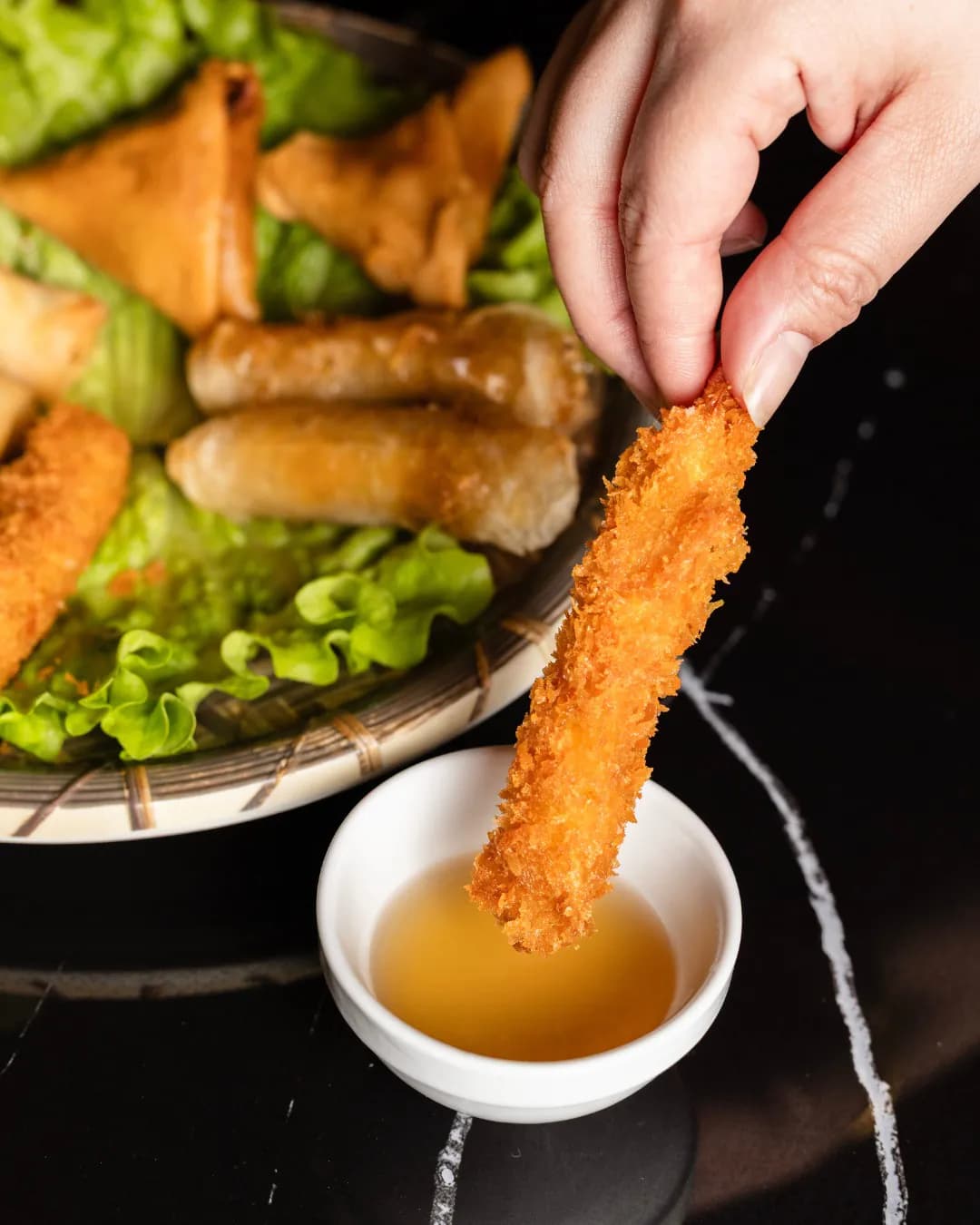 Assortment of golden Vietnamese fritters